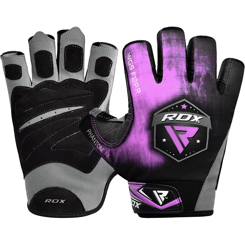 RDX F12 Guanti Palestra Sollevamento Pesi Rossi