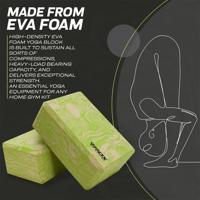 RDX GN Blocco Yoga EVA Singolo Verde Antiscivolo