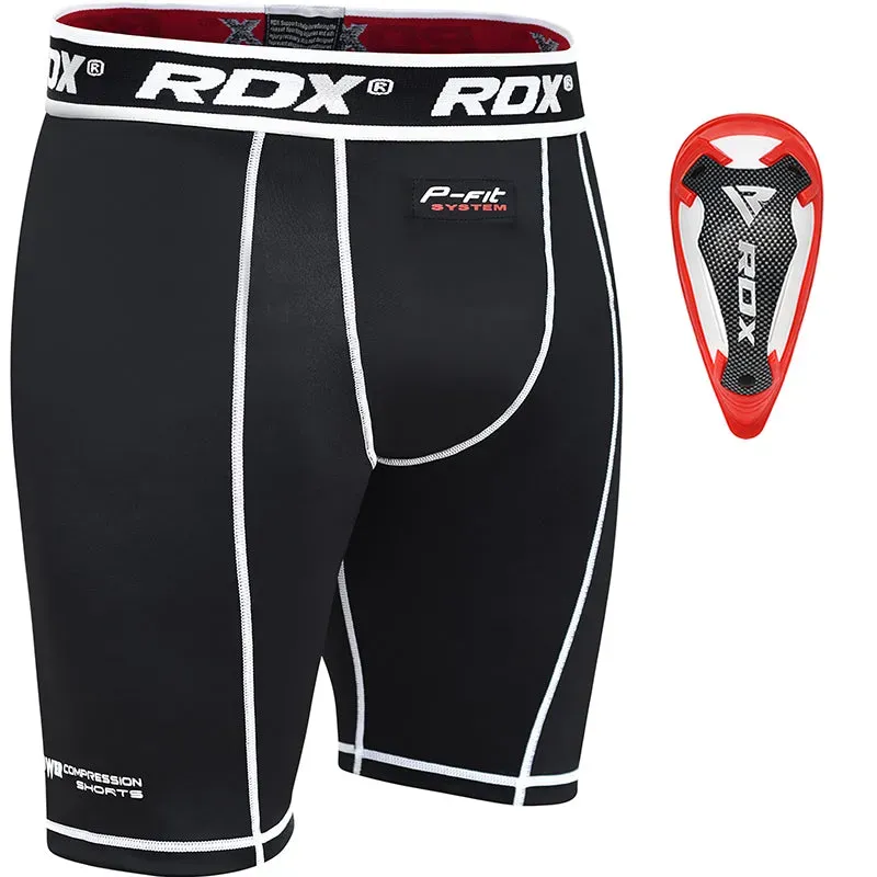 RDX X14 Pantaloncini Compressione con Conchiglia MMA