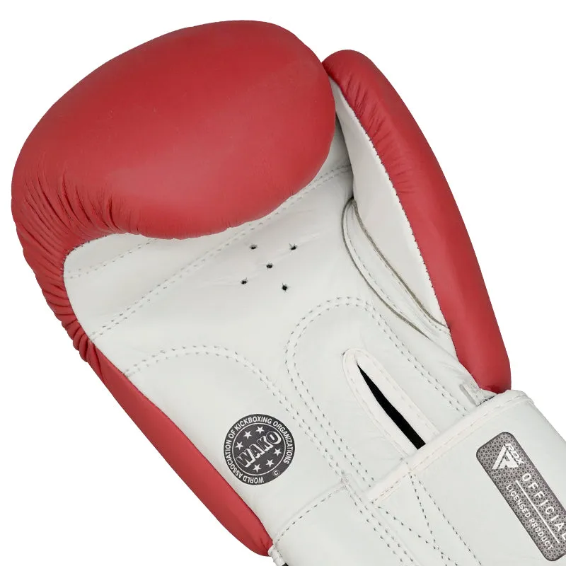 RDX T1 WAKO Guantoni Boxe Rossi Pelle Approvati WAKO