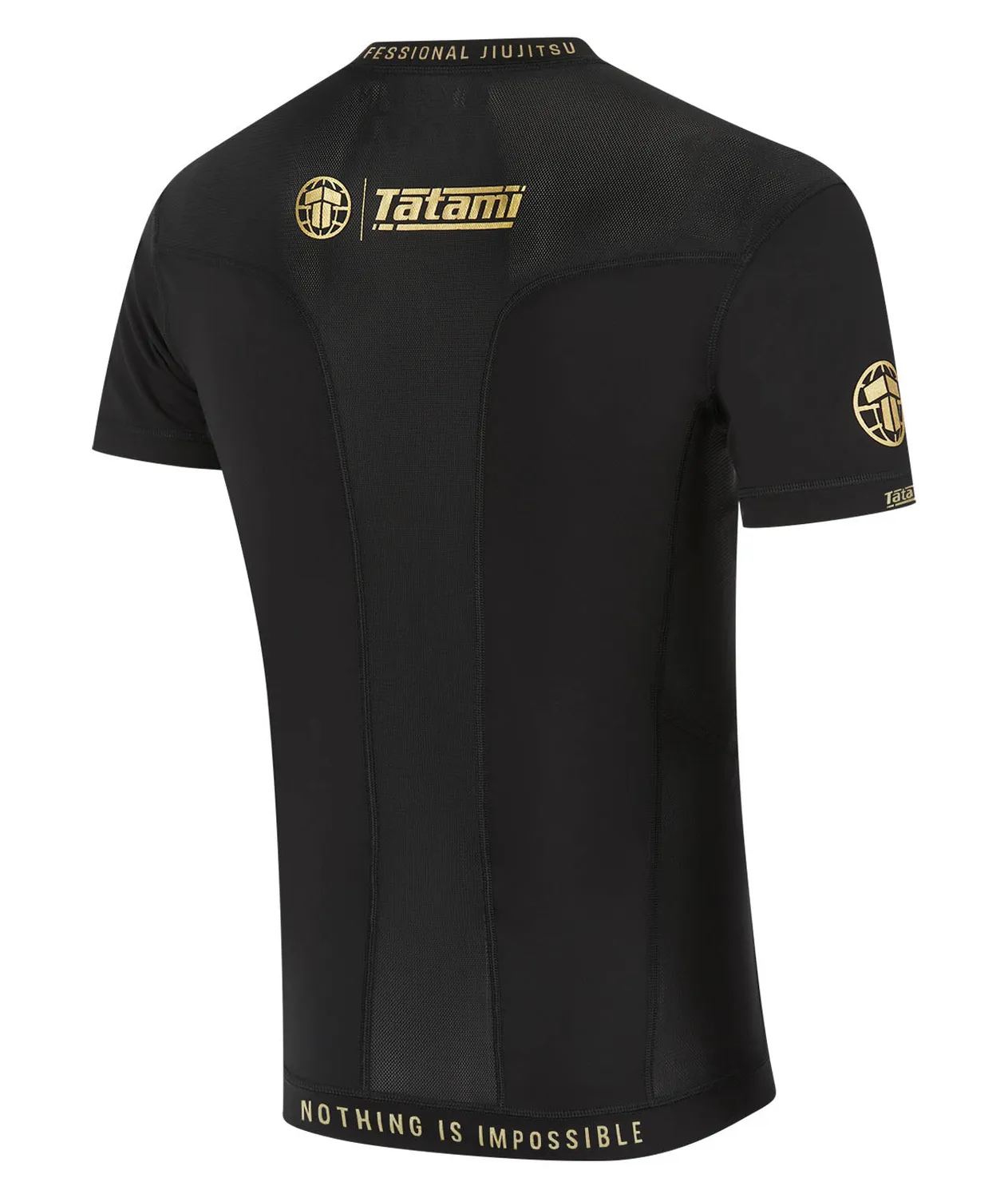 Tatami Fightwear Pro rash guard maniche corte uomo nero-oro