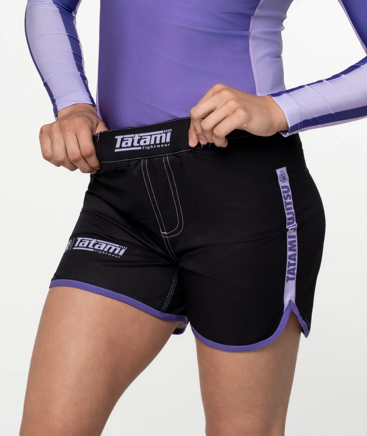 Tatami Fightwear Contrast Shorts Donna Viola Neri Riciclati