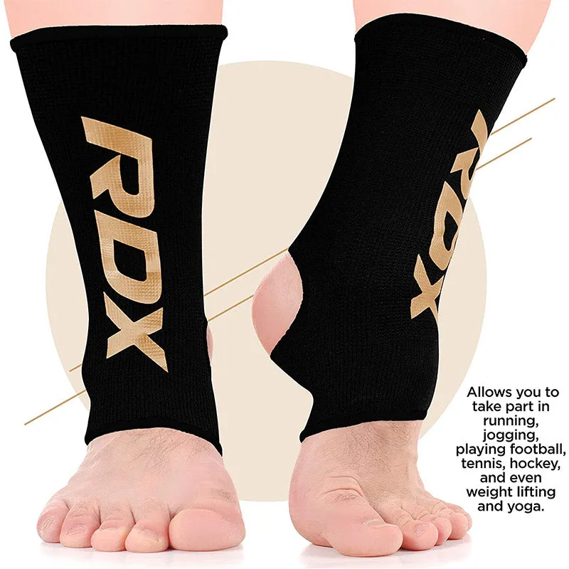 RDX AB Cavigliera Compressione Nera Elastica