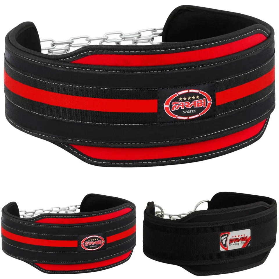 Farabi Sports cintura zavorra dip neoprene rossa 6 pollici