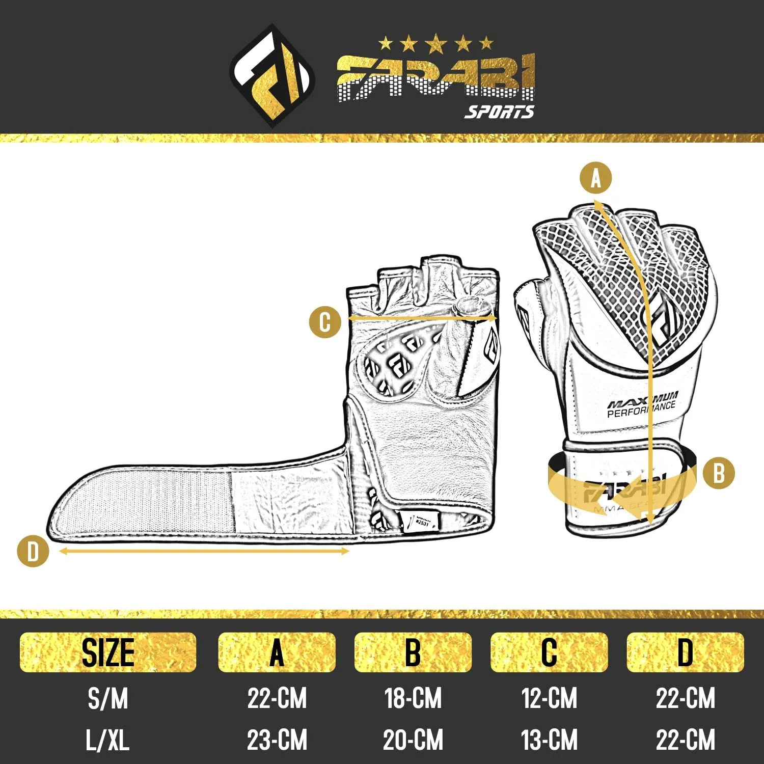 Farabi Maximum Performer Guanti MMA Pelle Bovina