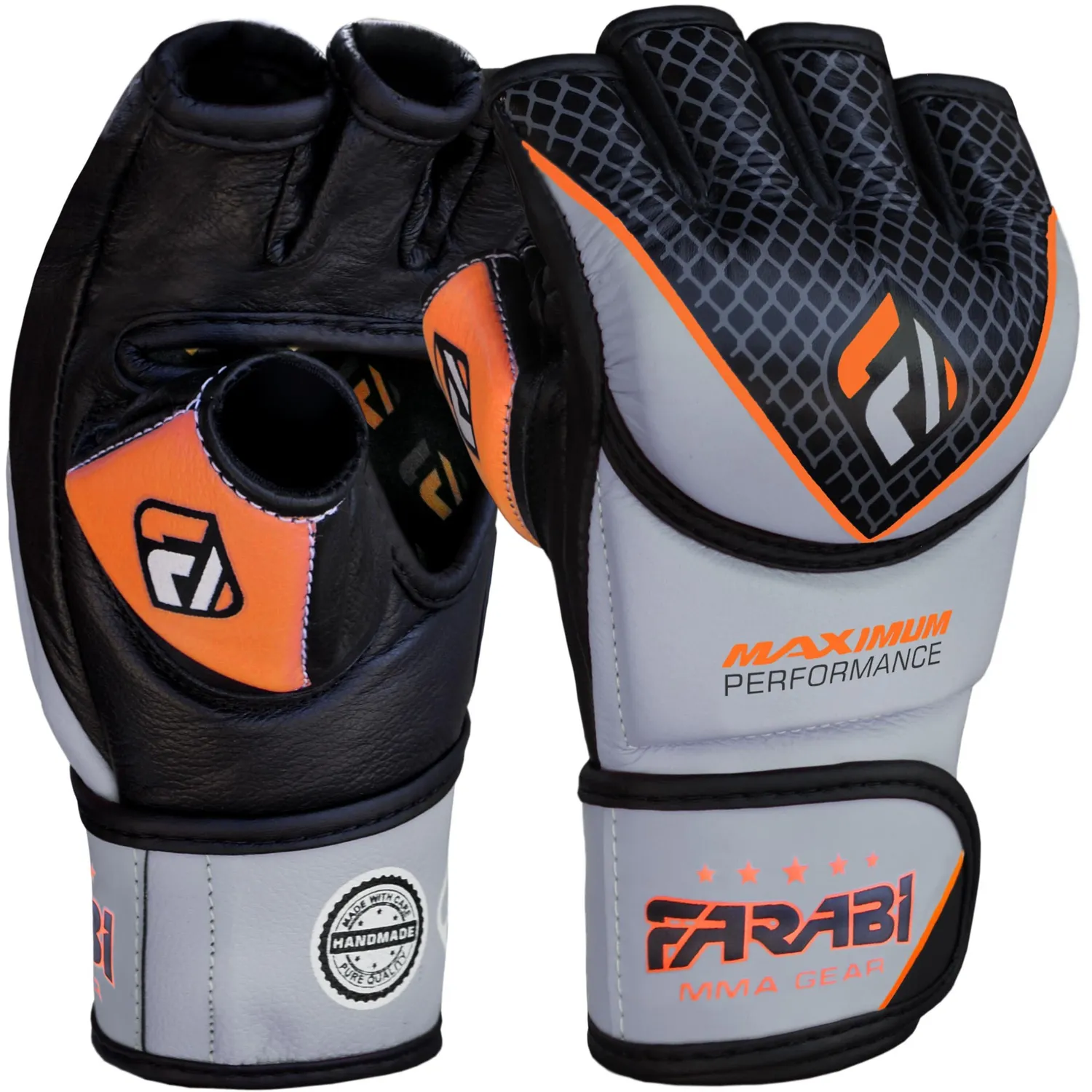 Farabi Fighter guanti MMA pelle vera protettivi
