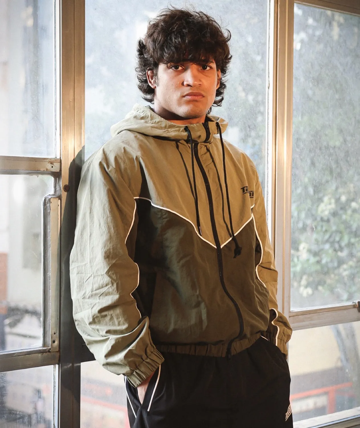 Tatami Team giacca khaki antivento con cappuccio
