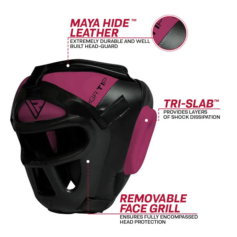 RDX T1 Caschetto Boxe Rosa con Gabbia Protettiva