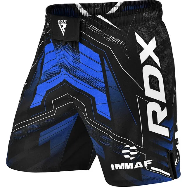RDX Shorts MMA Training Blu poliestere IMMAF gara