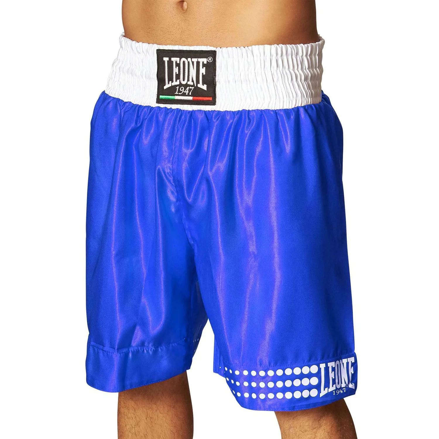 Leone 1947 AB737 pantaloncini boxe in satin blu