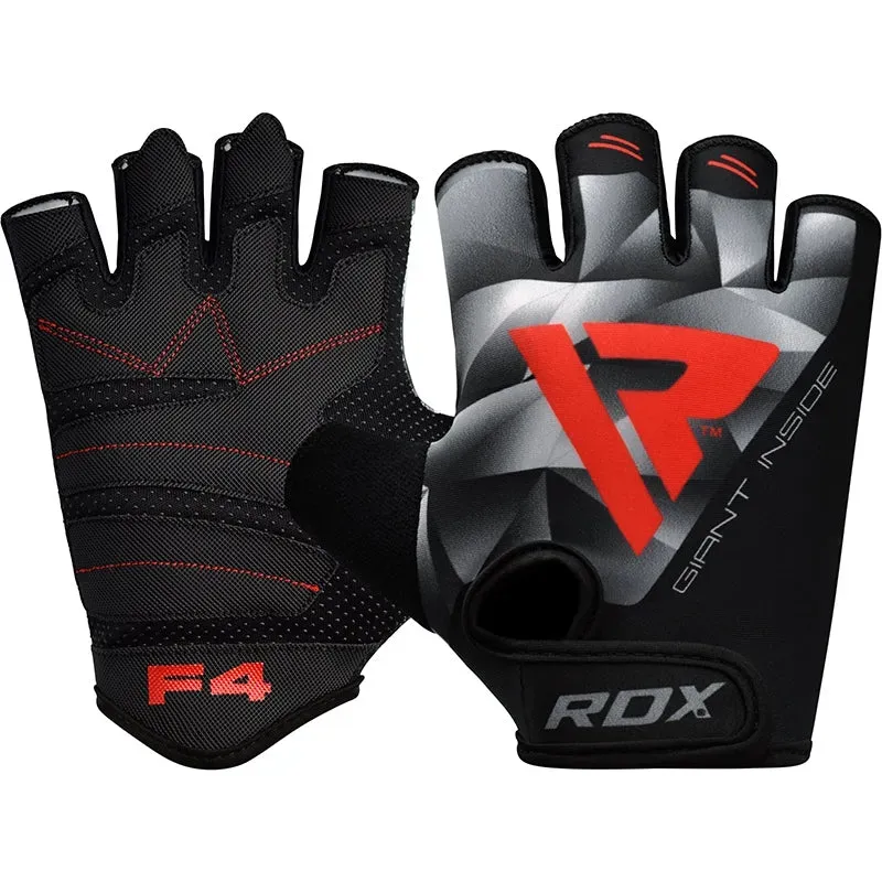 RDX F4 guanti palestra senza dita presa gommata