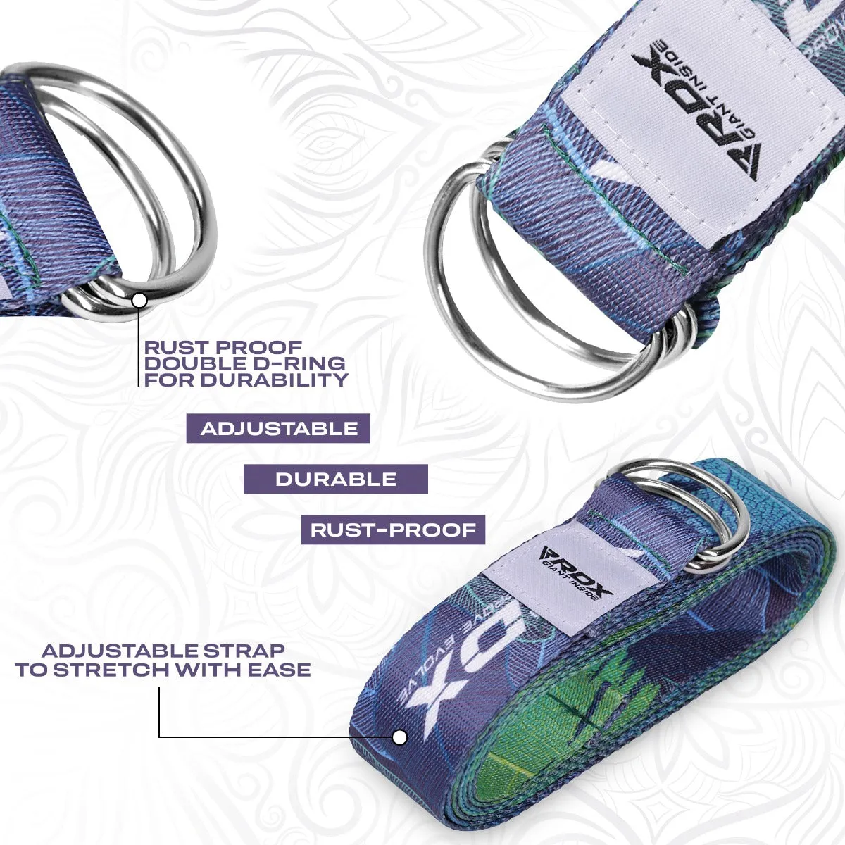 RDX F10 Cinghia Yoga Cotone Multi Color antiscivolo