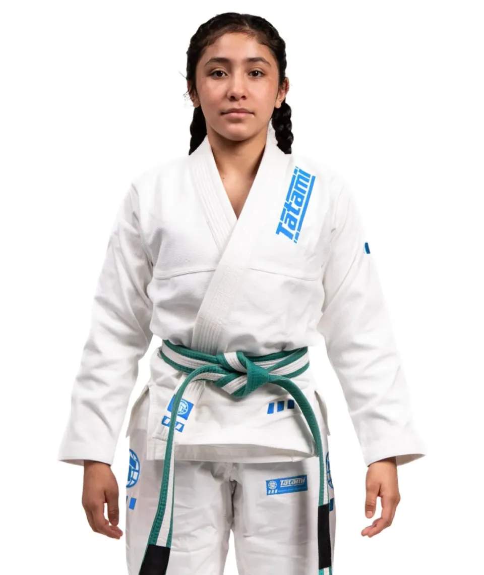 Tatami Fightwear Pro Series kimono BJJ bimbo bianco azzurro