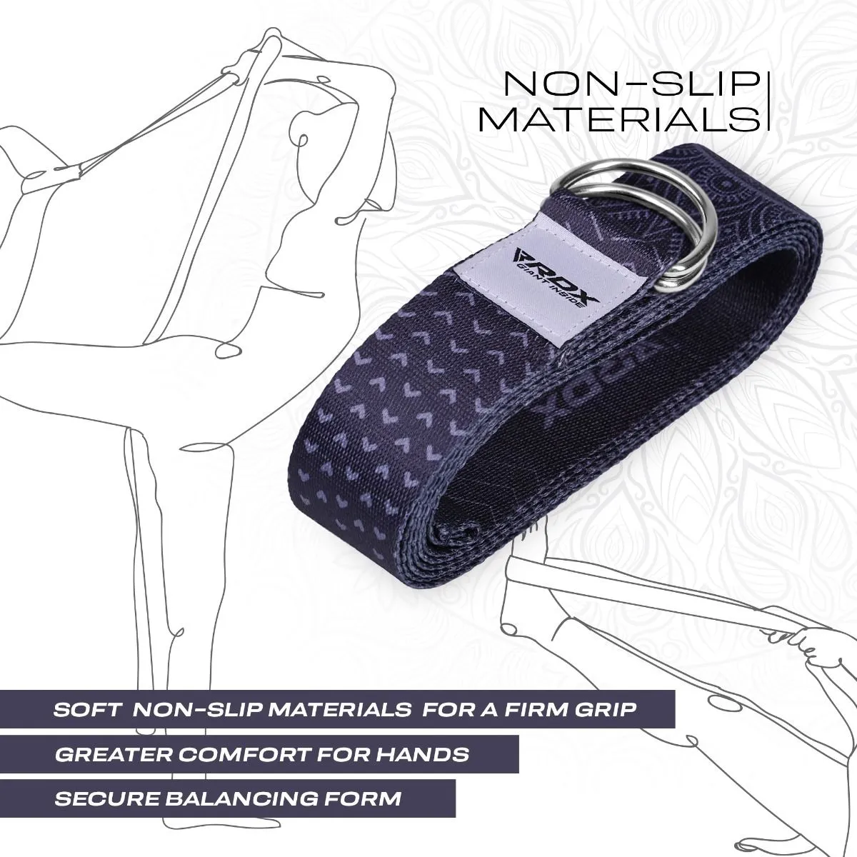 RDX F15 cinghia yoga cotone viola 8FT allungamento