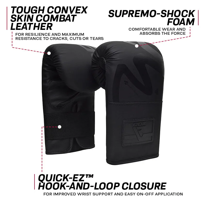 RDX F15 Noir Guanti da Sacco 4oz Neri Convex