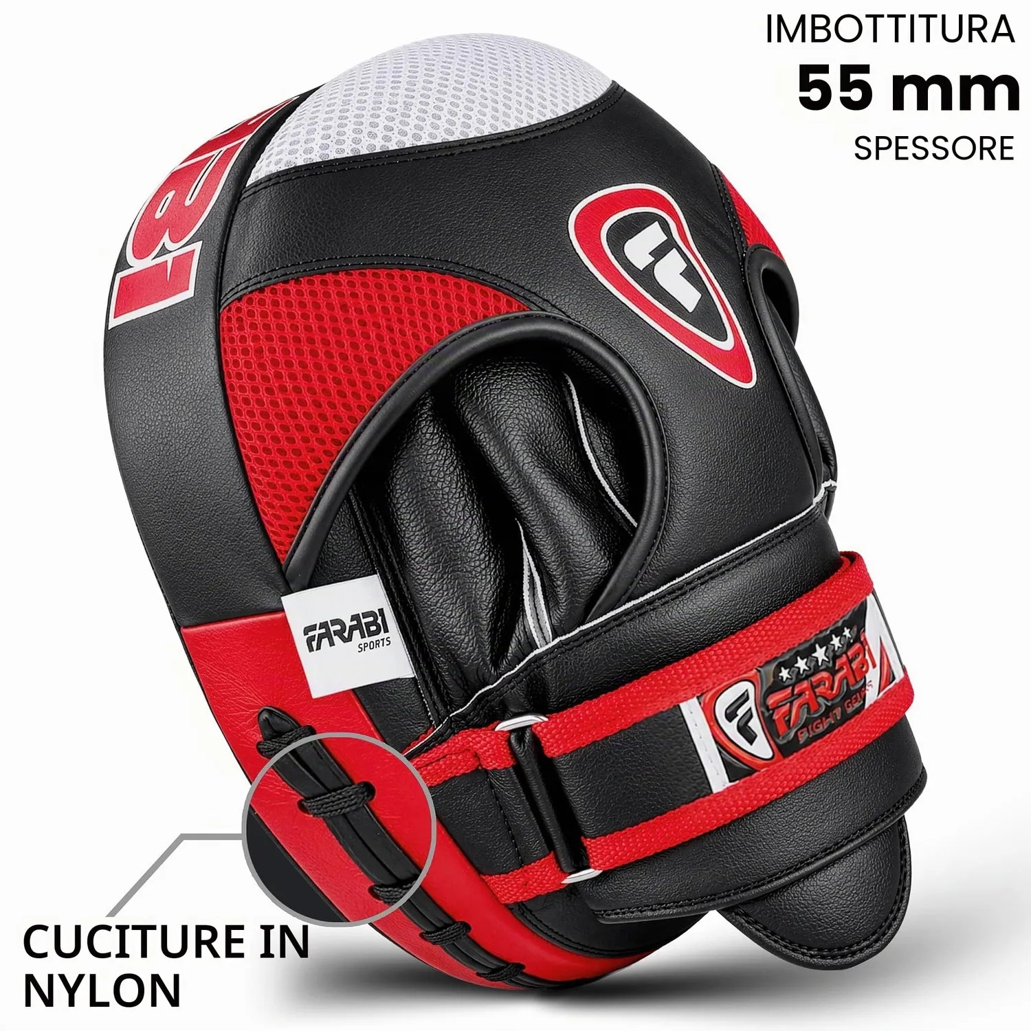 Farabi Air colpitori boxe pelle vera coppia velcro