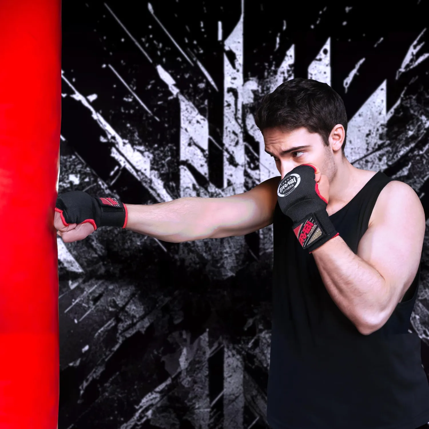 Farabi Sottoguanti Boxe Gel Nero Protezione Polso