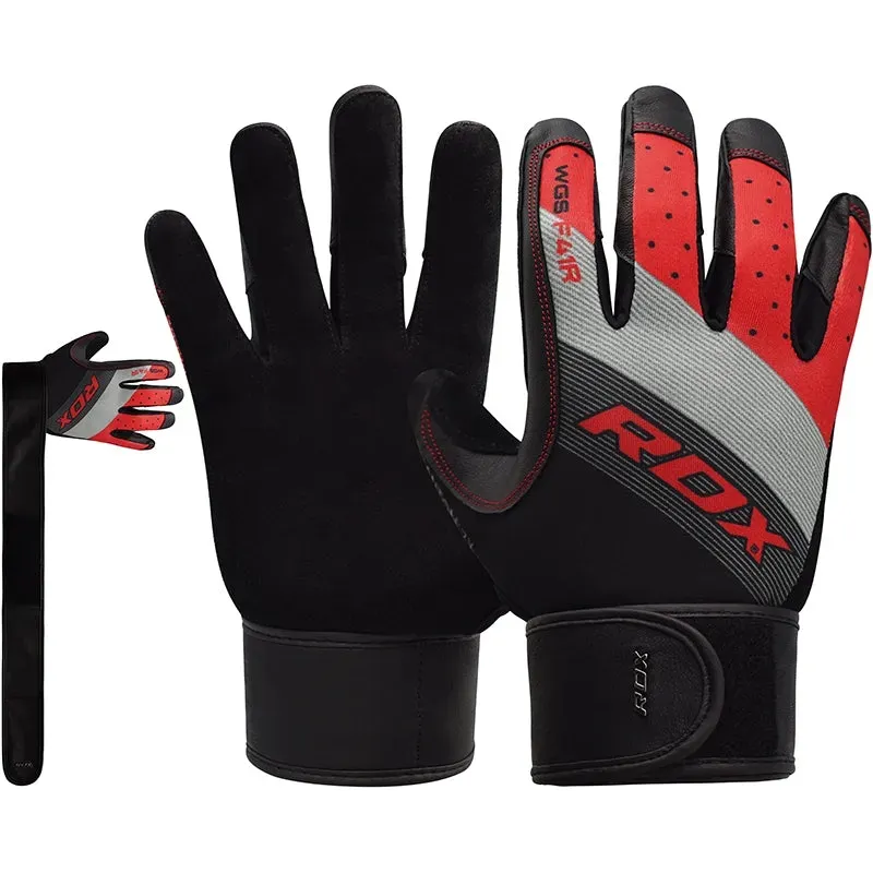 RDX F41 guanti palestra dita intere pelle sostegno polso