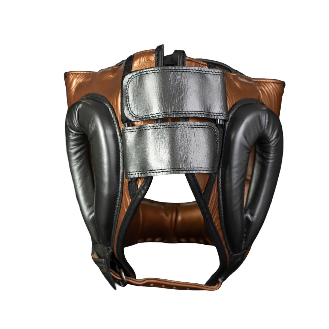 Cleto Reyes Safetec caschetto boxe pelle rame-grigio unitaglia