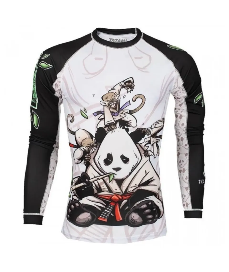 Tatami Gentle Panda rash guard uomo bianca manica lunga