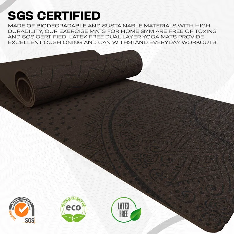 RDX D1 Tappetino Yoga TPE 6mm Marrone 183cm