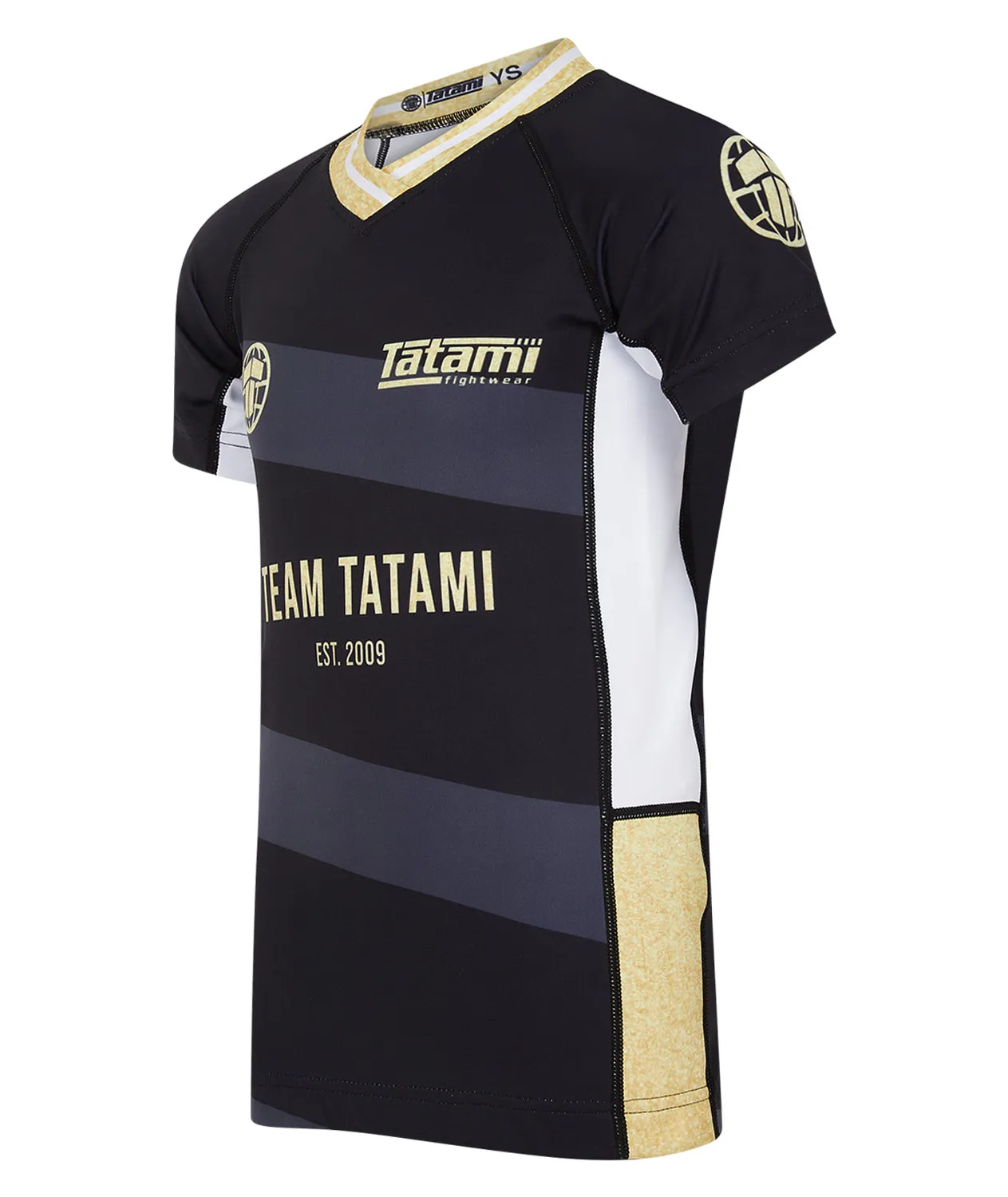 Tatami Team rash guard maniche corte nero oro bambini