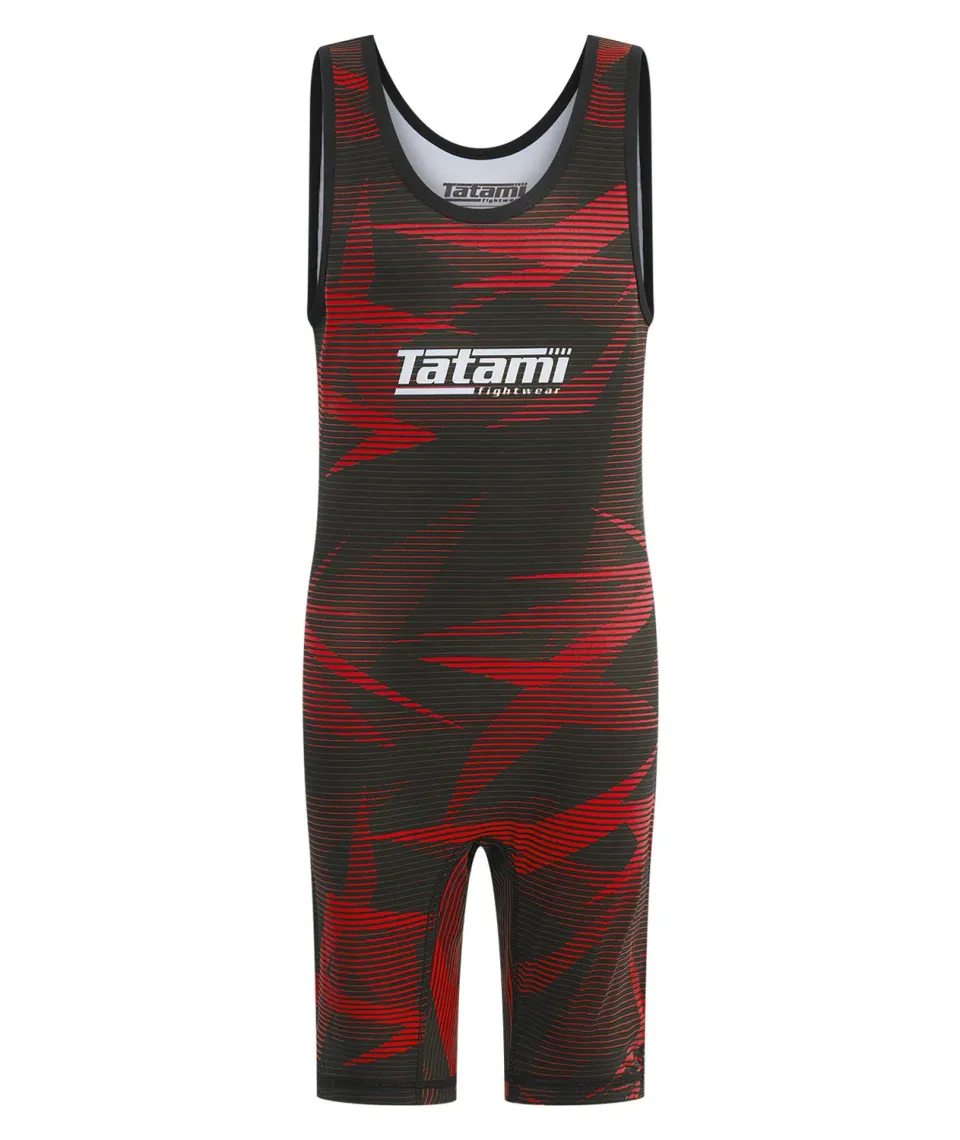 Tatami Fightwear Kids Wrestling singlet lotta bambino rosso elasticizzato