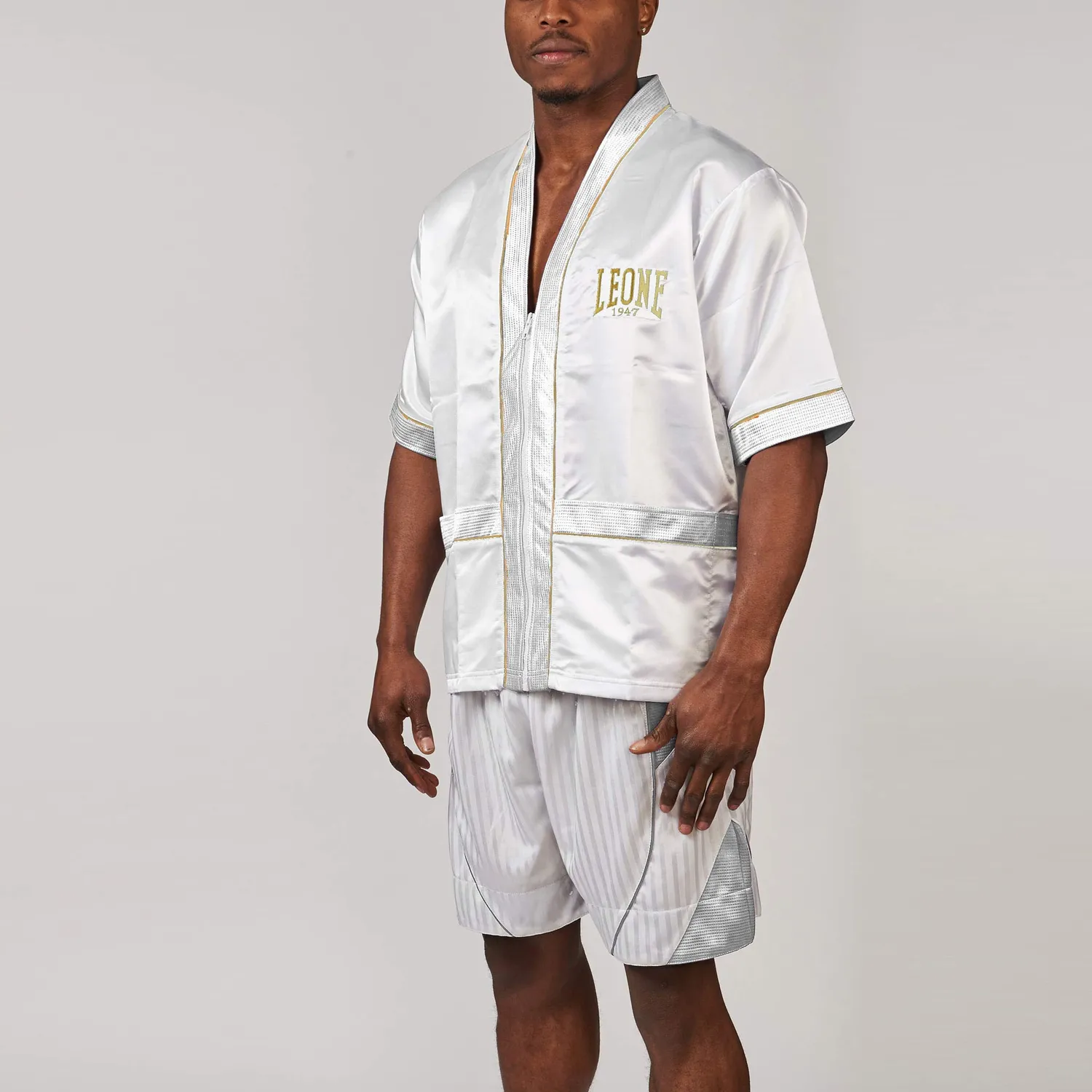 Leone1947 Premium Casacca Maestro AB262 uomo bianco zip