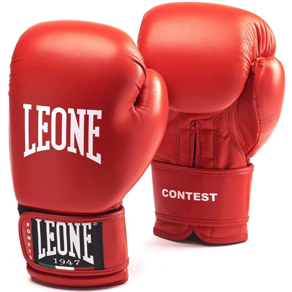 Leone1947 Contest GN010 guantoni boxe rossi 10 oz pelle