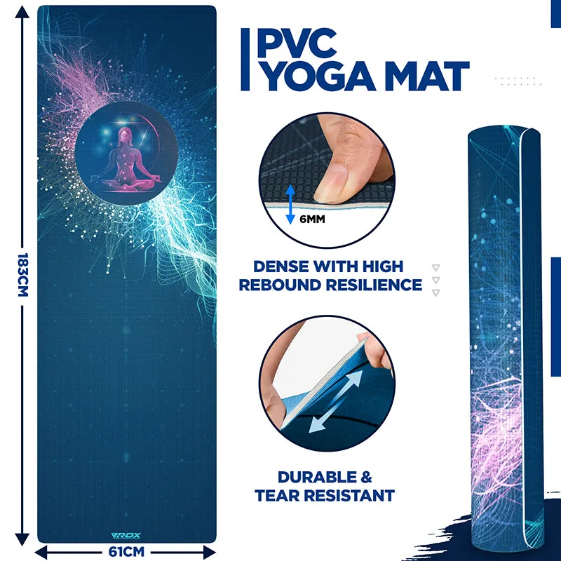 RDX D10 Iris tappetino yoga PVC 6mm blu