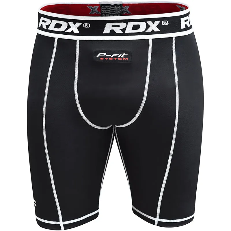 RDX X14B pantaloncini compressione neri antimicrobici