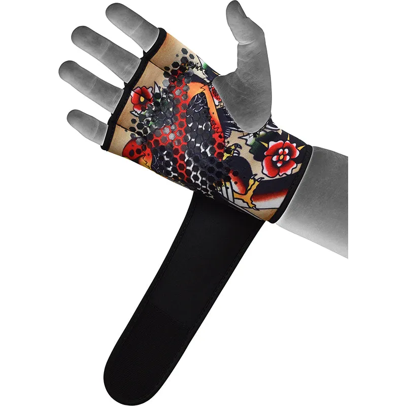 RDX T3 guanti palestra neoprene grip silicone polso