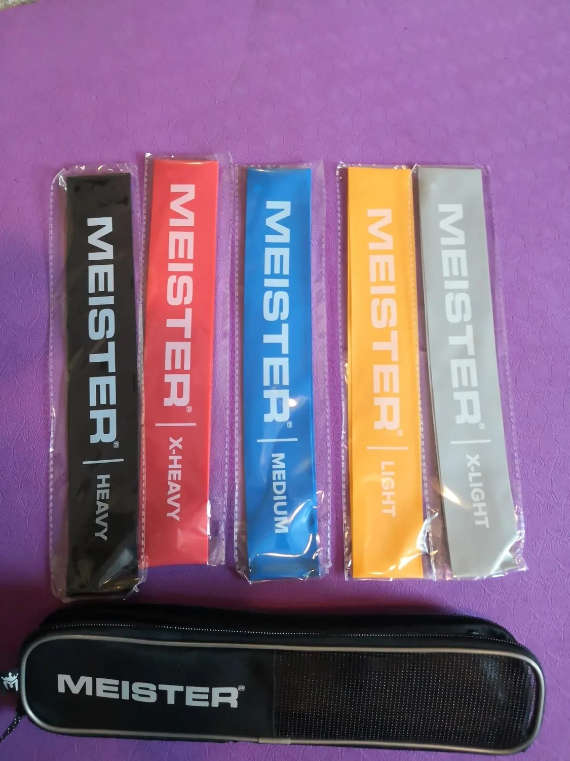 Meister bande resistenza elastiche set 5 pezzi lattice 30x5 cm