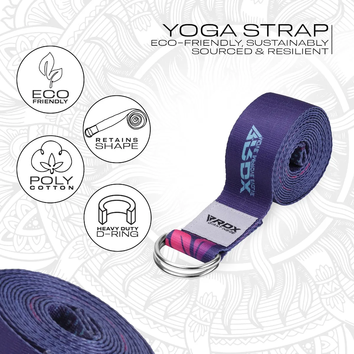RDX F6 cintura yoga cotone viola 8ft antiscivolo