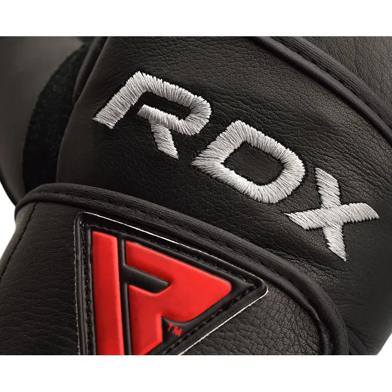 RDX L7 Guanti Palestra Pelle Rossi con Polsiera Lunga