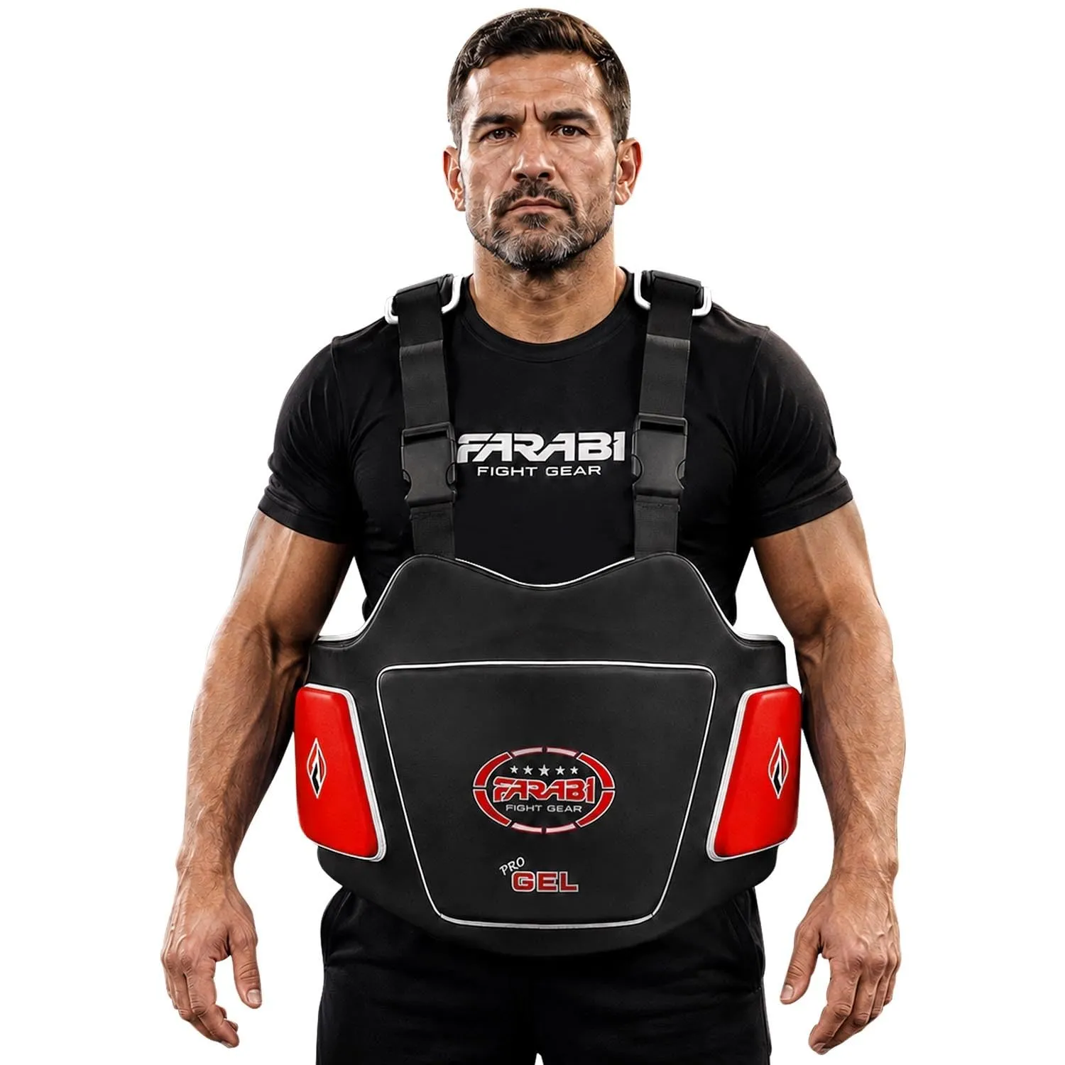 Farabi Body Shield corazza addome Rosso Nero imbottita
