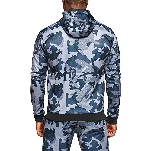 Leone1947 AB302 felpa cappuccio camo grigio XL con zip