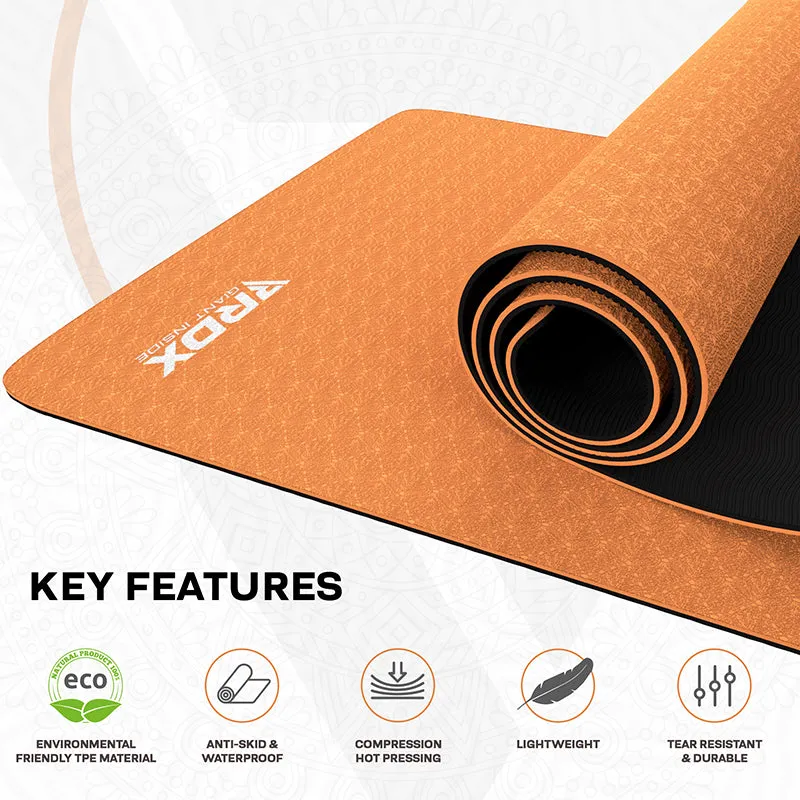 RDX MB tappetino yoga TPE 6mm arancione 183x61