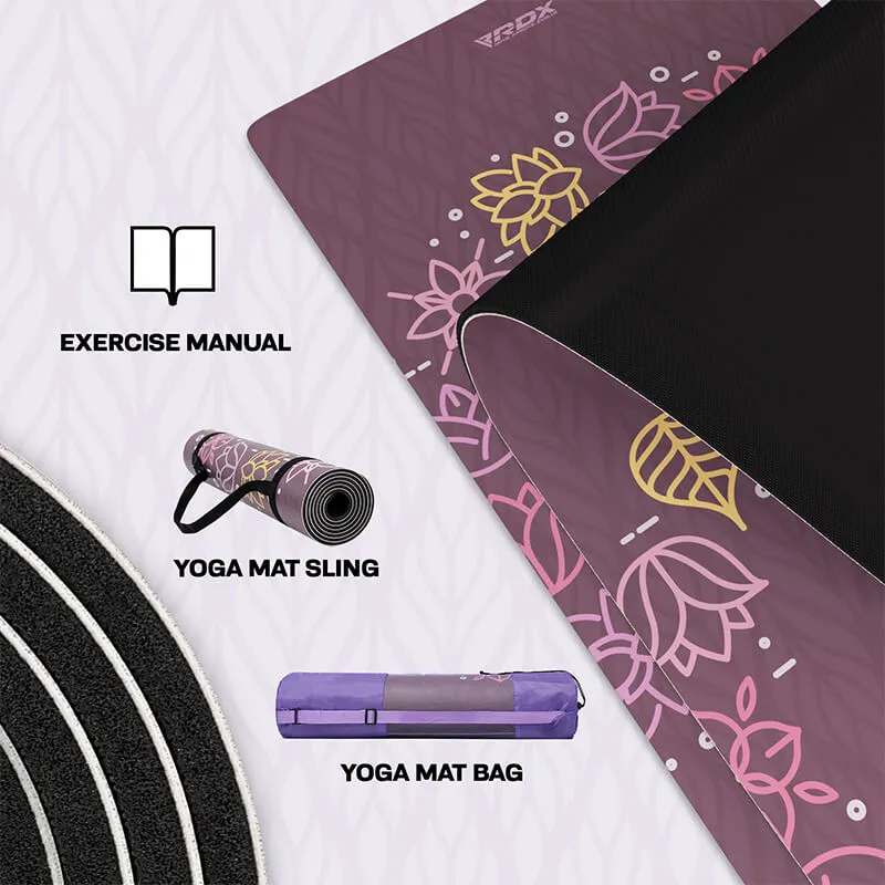 RDX D2 Tappetino Yoga 6mm Rosa gomma naturale
