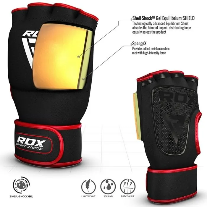RDX X8 Sottoguanti Boxe Gel Rossi con polsiera