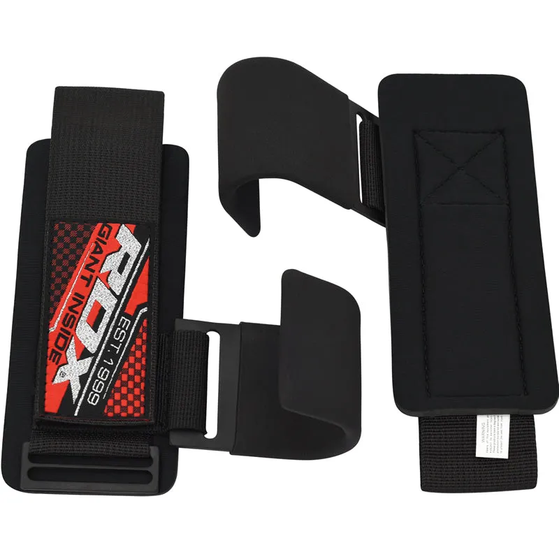 RDX W5 straps sollevamento pesi con gancio neri