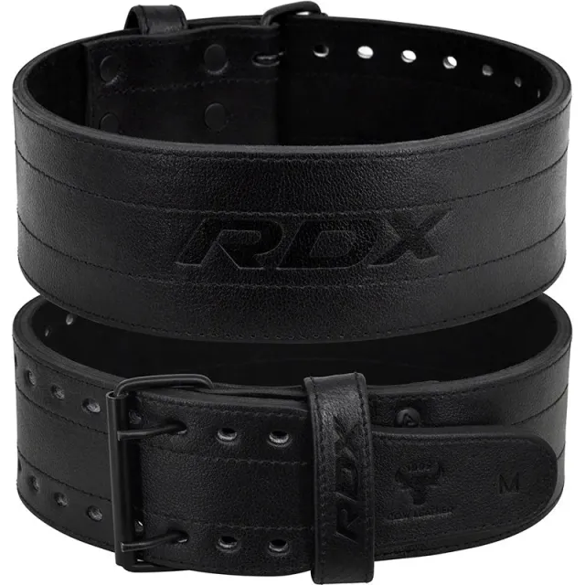 RDX RD Cintura Sollevamento Pesi Pelle Nera Doppia Fibbia
