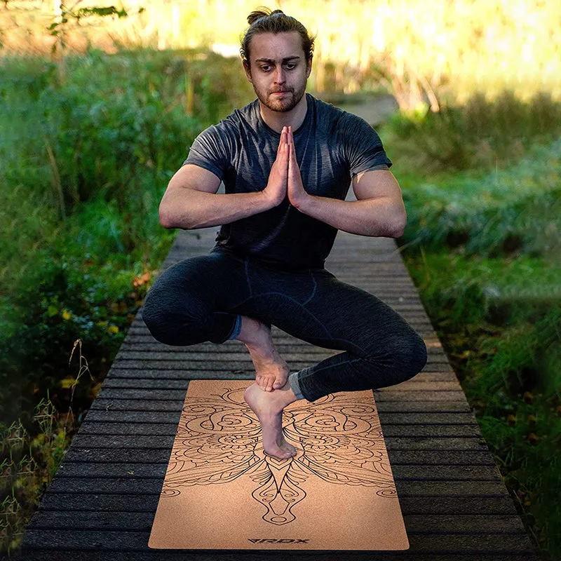 RDX D5 Tappetino Yoga Sughero 6mm Marrone