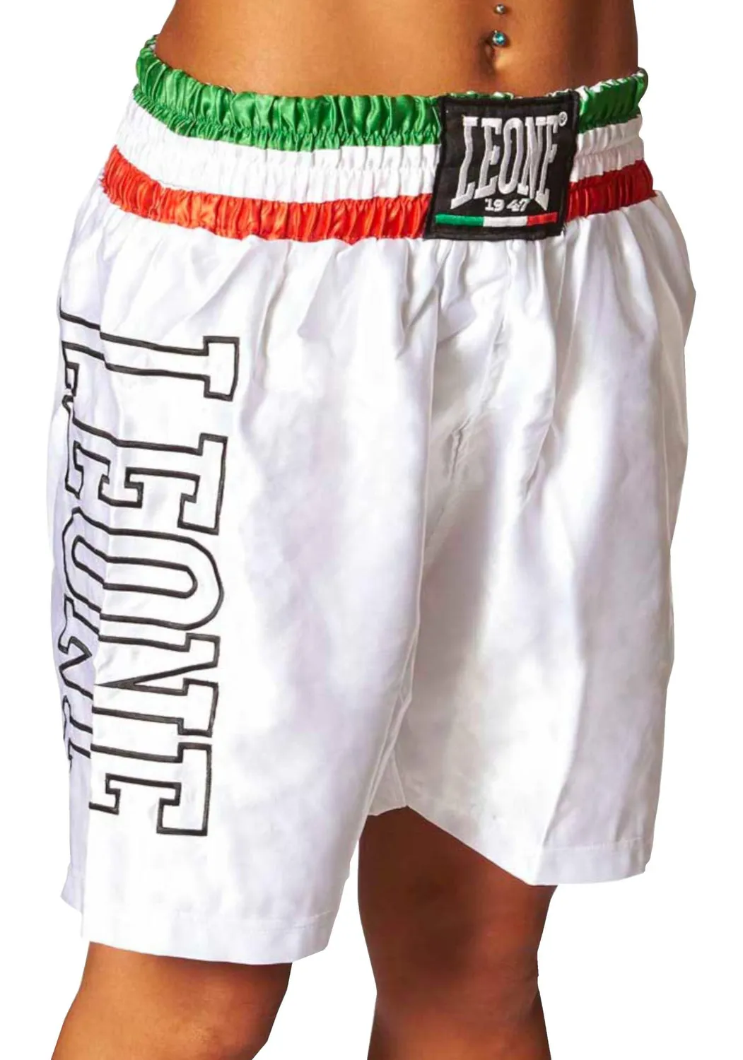 Leone 1947 AB733 pantaloncino boxe satin tricolore