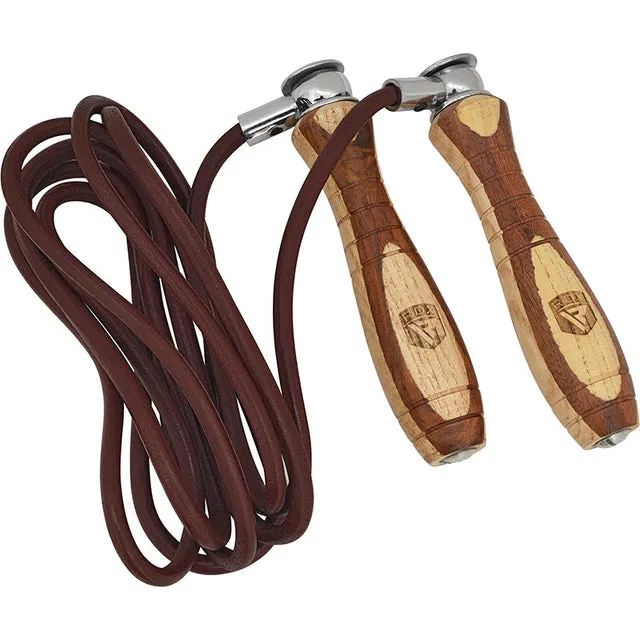 RDX L1 Corda Salto Boxe Cuoio 270 cm Manici Legno