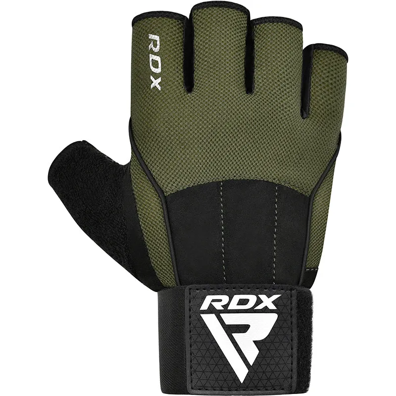 RDX W3 Guanti Palestra Presa Silicone Polsiera