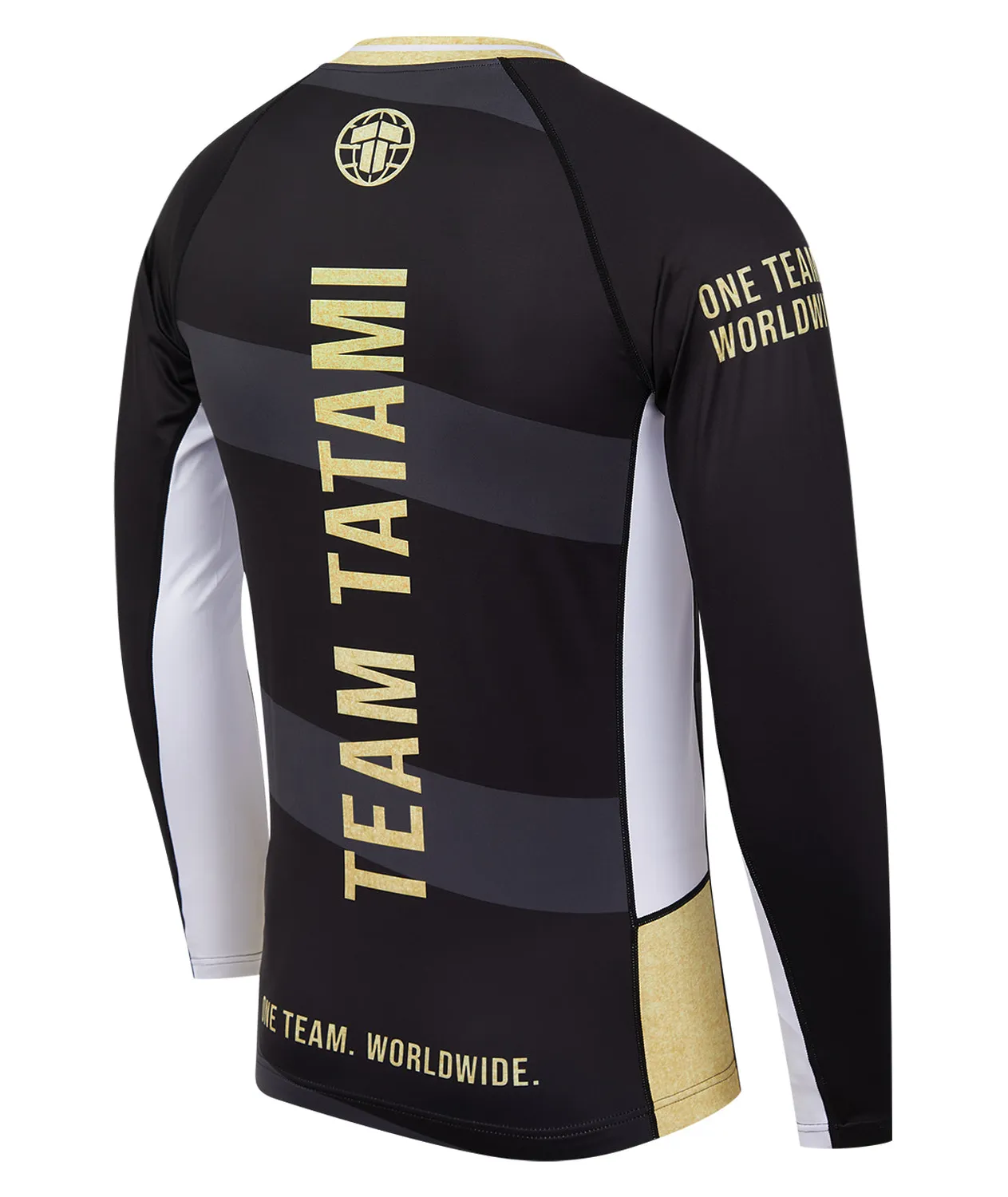 Tatami Team rash guard uomo maniche lunghe nero oro