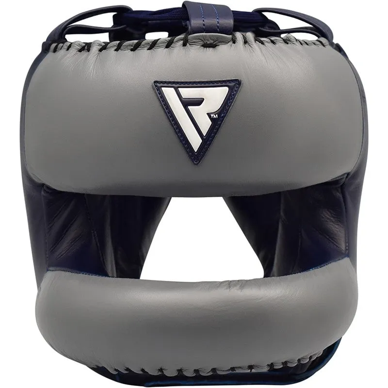 RDX O2 casco boxe blu pelle barra naso protettivo