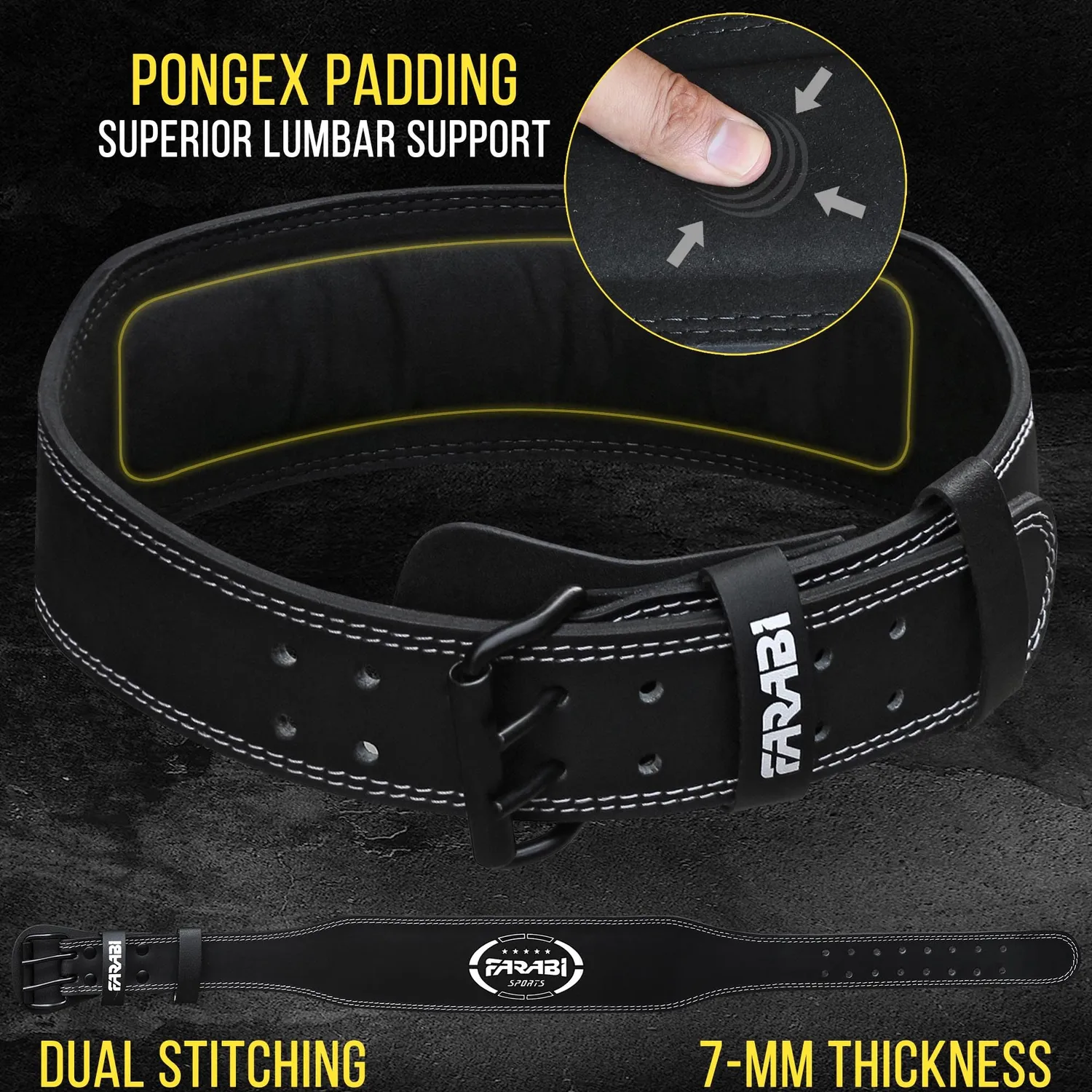 Farabi cintura palestra pelle vera powerlifting L 4"