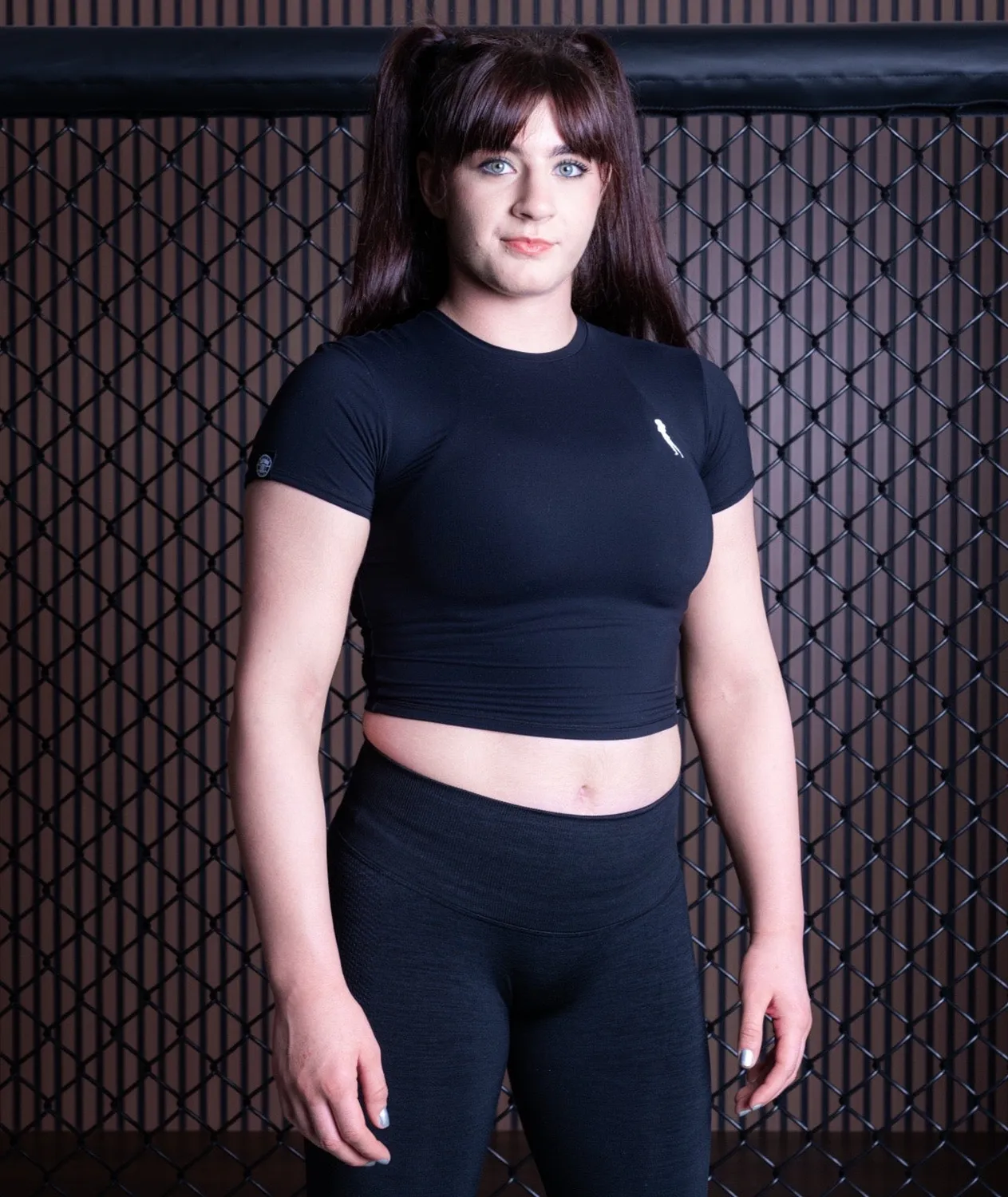 Tatami Helena Cropped T-Shirt Donna Nero Elasticizzato